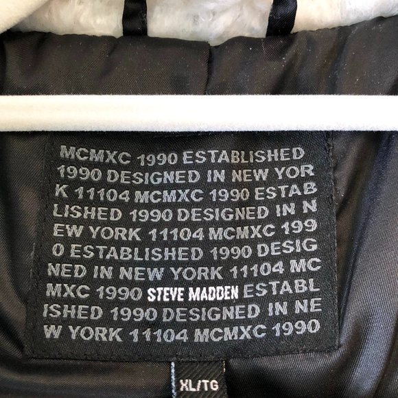 NWT Steve Madden Black and White Buffalo Checkered Winter Jacket . Size XL - Picture 10 of 10